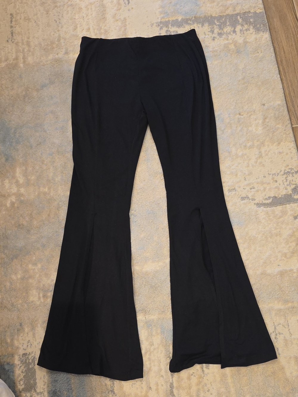 Yada Black Flared Slit Pants